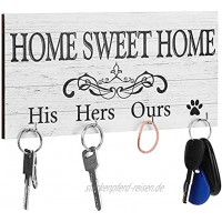 Schlüsselhalter für Eingang Schlüsselhaken dekorativ rustikal Schlüsselaufhänger für Ihn Ihn Ours Pfoten für Wand Bauernhaus Heimdekoration Schlüsselhaken Heim Sweet Home Schild