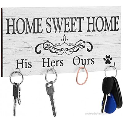 Schlüsselhalter für Eingang Schlüsselhaken dekorativ rustikal Schlüsselaufhänger für Ihn Ihn Ours Pfoten für Wand Bauernhaus Heimdekoration Schlüsselhaken Heim Sweet Home Schild