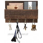 ZOVOTA Schlüsselhalter für Wand mit Schlüsselhaken Rustikaler Briefhalter Wandmontage dekoratives Hängeregal für Wand