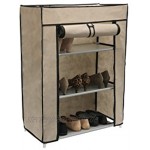 Compactor Derby 3 Shelf Shoe Storage Rack for 9 Pairs of Shoes Metal Frame 60 x 29 x 79.5cm Beige Chocolate RAN6959