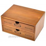 CT-Tribe Schubladen Organizer Holz Schubladenbox Household 2-Schubladen Storage Chest Box Aufbewahrungsboxen aufbewahrungsbox 25×17,5×13 cm