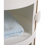 Estink 3 Schichten Componibili Container Runde Schubladenbox Aufbewahrungsschrank ABS Schubladenschrank mit Slippng Tür für Badezimmer Schlafzimmer Weiß