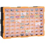 Festnight Multi-Schubladen-Organizer mit 64 Schubladen Sortimentsbox Plastikregal Werkzeug Aufbewahrungssystem Sortimentskoffe 52x16x37,5 cm