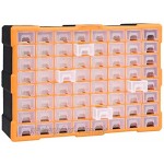 Festnight Multi-Schubladen-Organizer mit 64 Schubladen Sortimentsbox Plastikregal Werkzeug Aufbewahrungssystem Sortimentskoffe 52x16x37,5 cm