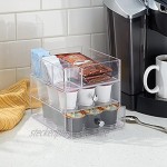 InterDesign Coffee Kapselhalter | zwei Schubladen für 18 Kapseln | praktischer Kapselständer mit Fächern für Zubehör | Schubladenbox für die Küche | Kunststoff durchsichtig