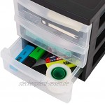 Iris Ohyama 2er-Set Schubladenboxen Schubladencontainer Design Chest DC-A5 plastik schwarz 3 x 2 L L25,8 x B19,1 x H22 cm