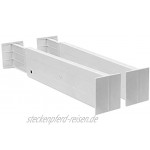 Livivo® Ausziehbare Schubladen-Unterteiler gefedert weiß 2er-Set für Küche und Schlafzimmer zur Aufbewahrung und Organisation