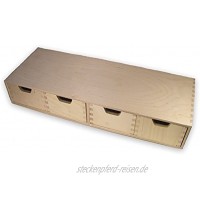 MidaCreativ stabiles Schubladen-Regal Wandregal mit 4 Schubladen Holz unbehandelt