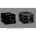 Relaxdays Schubladenbox 3 Schubfächer für Din A4 Dokumente Ordnungssystem für Schreibtisch Aktenablage Silber HBT: 23 x 27,5 x 35 cm