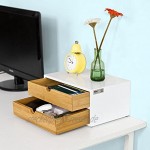 SoBuy® FRG180-WN Kaffeekapsel Box aus MDF und Bambus Kapselspender Kapselständer mit 2 Schubladen Aufbewahrungsbox Schubladenbox Schreibtischorganizer