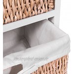 Weißer Aufbewahrungsschrank aus Holz mit 2 Maisgeflechtsschubladen und Textilbeuteleinlagen Aufbewahrung von Home Vida