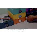 Yorbay 4er Set stapelbar Schubladenbox Büro Organizer Ablagefächer für Ordnungssystem und Kosmetik Aufbewahrungsbox mit Schubladen Einzelgröße 20x21x8cm 4 Farben