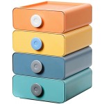 Yorbay 4er Set stapelbar Schubladenbox Büro Organizer Ablagefächer für Ordnungssystem und Kosmetik Aufbewahrungsbox mit Schubladen Einzelgröße 20x21x8cm 4 Farben