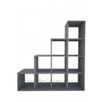 Polini Home Treppenregal Stufenregal Raumteiler Beton-Grau 10 Fächer