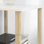 SoBuy STR02-K-WN Standregal mit 3 Ablagen Aufbewahrungsregal Bücherregal Küchenregal Badregal Beine aus Kiefer weiß Natur BHT ca: 36x75x36cm