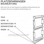 YORKING 3 Ablagen Küchenregal auf Rollen Mehrzweck Platzsparend Rollwagen Standregal Regal 72 x 12,6 x 54,3 cm
