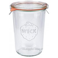 6x WECK-Sturzglas 850ml 3 4 Liter mit Gummiring und 2 Klammern