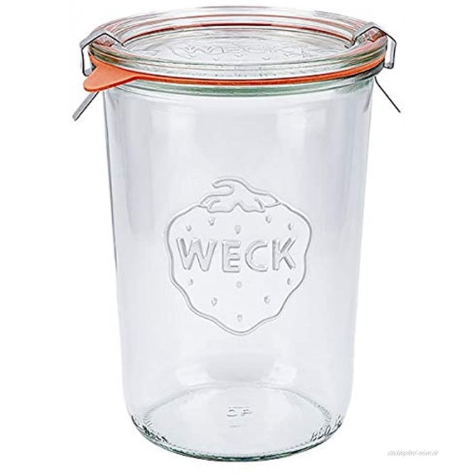 6x WECK-Sturzglas 850ml 3 4 Liter mit Gummiring und 2 Klammern