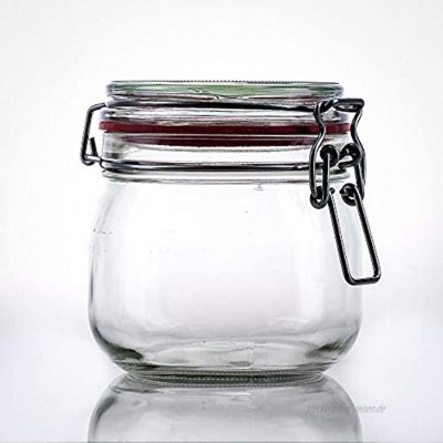 Flaschenbauer- 12 Drahtbügelgläser 634ml verwendbar als Einmachglas zu Aufbewahrung Gläser zum Befüllen Leere Gläser mit Drahtbügel Made in Germany