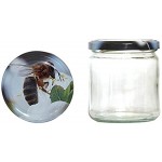 Germerott Bienentechnik 60 x Rundglas 400ml 500g mit 82er Twist-Off Deckel Biene auf Kirschblüte Preis pro Stück 0,77 Euro