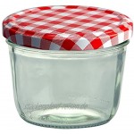 MamboCat 25er Set Sturzglas 230 ml Marmeladenglas Einmachglas Einweckglas to 82 rot Karierter Deckel incl. Diamant-Zucker Gelierzauber Rezeptheft