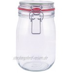 pajoma Drahtbügelglas 6x 1000 ml Fassungsvermögen inkl. Gummidichtung Einmachglas hergestellt in Deutschland