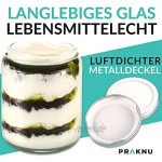 Praknu 12 Einmachgläser 500ml mit Deckel Etiketten Luftdichte Twistoff Gläser zum Konservieren