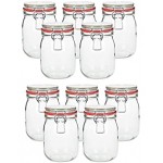 Veroline 10 x 1000ml Bügelglas Einmachglas mit Gummi und Drahtbügelverschluss Einmachgläser für Obst Lagerung von Lebensmitteln Dekoration 10