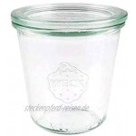 Viva Haushaltswaren 6 x kleines Weckglas Einmachglas 290 ml mit Deckel in Sturzform leeres Rundrandglas zum Einkochen als Marmeladenglas Dessertglas inkl. Klammern Ringen & Trichter