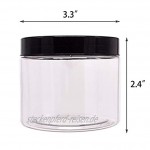 ZMYBCPACK Runde transparente Kunststoffdosen mit Deckel einem Spatel einem Stift und Etiketten BPA-freier PET-Behälter für Kosmetik Creme Bad Küche Geschenke und Reisen 24 Stück
