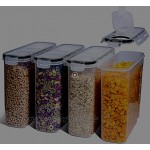 ComSaf 4L Große Vorratsdosen Set aus Plastik 4er-Set BPA-frei Luftdicht Aufbewahrungsbox Behälter aus Plastik Kunststoff Versiegelter Frischhaltedosen Lagerbehälter für Spaghetti Zucker Müsli Reis