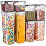 Gesentur Vorratsdosen 8 Set Aufbewahrungsbox Küche Luftdicht Behälter aus Kunststoff Mit Deckel Vorratsgläser zur Aufbewahrung für Getreide Mehl Zucker Nüsse