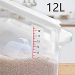 Müslidosen 12L-Getreide-Lagerbehälter Mehlspeicherbehälter Kaffeebohnenlagerung Reiseimer trockener Lebensmittel-Getreide-Eimer Color : Clear Size : 12L+12L
