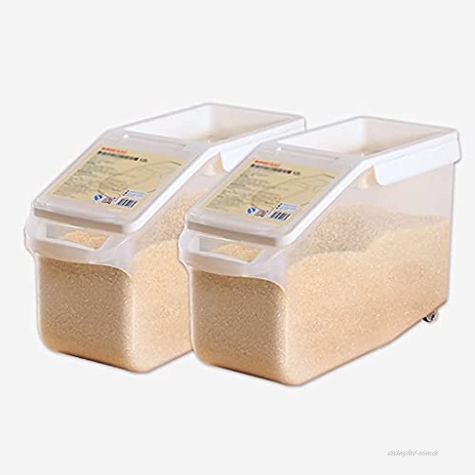 Müslidosen 12L-Getreide-Lagerbehälter Mehlspeicherbehälter Kaffeebohnenlagerung Reiseimer trockener Lebensmittel-Getreide-Eimer Color : Clear Size : 12L+12L