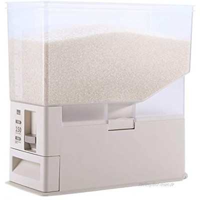 Müslidosen Automatische Mess Reis Aufbewahrungsbehälter Feuchtigkeitsdichten Reisaufbewahrungsbehälter Kunststoff Versiegelt Reis Eimer Color : Weiß Size : 42x19x41cm