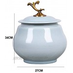 Müslidosen Getreidebehälter Reiszylinder Aus Keramik Lagereimer Versiegelter Lagertank Mehlbehälter Küchentopf Aus Keramik Color : Green Size : 27x27x34cm