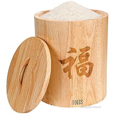 Müslidosen Holz Reis Barrel Rice Box Mehl Container Haushalt Reis Barrel Sealed Grain Container Küche Storage Box Color : Wood Color Size : 30.5x30.5x36.8cm
