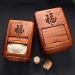 Müslidosen Holz Reis Eimer Küche Reis Boxe Haushaltsgetreide Container Mehl Eimer Küche Vorratstank Color : Brown Size : 36.5x25.5x21.5cm