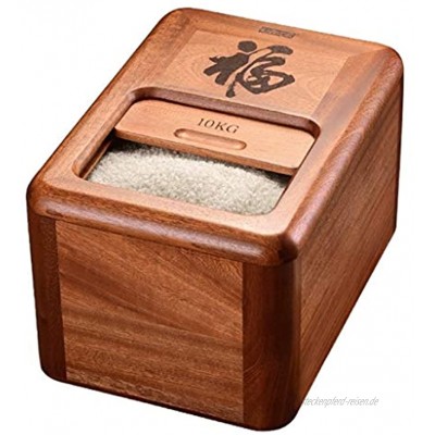 Müslidosen Holz Reis Eimer Küche Reis Boxe Haushaltsgetreide Container Mehl Eimer Küche Vorratstank Color : Brown Size : 36.5x25.5x21.5cm