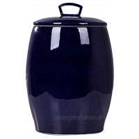 Müslidosen Keramik Reis Eimer Küchenreis Fass Getreidebehälter Versiegelter Lagertank Keramik-Reiszylinder Color : Blue Size : 28x28x42cm