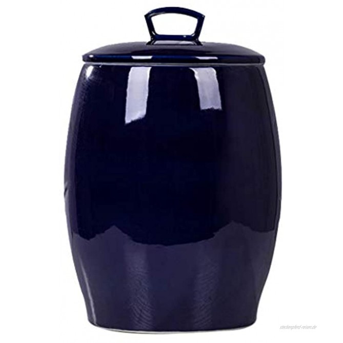 Müslidosen Keramik Reis Eimer Küchenreis Fass Getreidebehälter Versiegelter Lagertank Keramik-Reiszylinder Color : Blue Size : 28x28x42cm