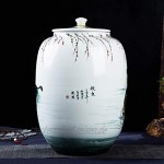 Müslidosen Keramik Reis Eimer Mehl Container Reis Lager Barrel Reiszylinder Snack Vorratsdose Hauptdekorationen Color : Weiß Size : 29.5x29.5x42cm