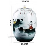 Müslidosen Keramik Reis Eimer Mehl Container Reis Lager Barrel Reiszylinder Snack Vorratsdose Hauptdekorationen Color : Weiß Size : 29.5x29.5x42cm