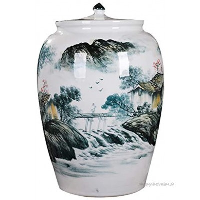 Müslidosen Keramik Reis Eimer Mehlbehälter Getreidespender Reisvorratsfaß Reiszylinder Color : Weiß Size : 32x32x53cm