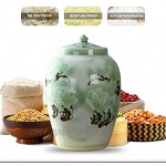Müslidosen Keramik Reis Eimer Versiegelter Getreidebehälter Teedosen Keramiktanks Mit Großem Fassungsvermögen Home Decorations Color : Green Size : 34x34x53cm