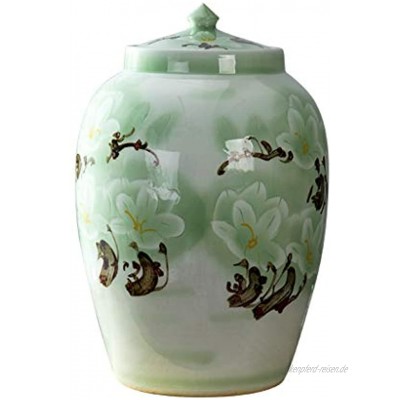 Müslidosen Keramik Reis Eimer Versiegelter Getreidebehälter Teedosen Keramiktanks Mit Großem Fassungsvermögen Home Decorations Color : Green Size : 34x34x53cm