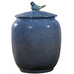 Müslidosen Keramik Reis Vorratsbehälter Getreidebehälter Reisfässer Snack Lagertank Keramikglas Color : Blue Size : 26.5x26.5x35cm