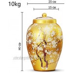 Müslidosen Keramik Reiskübel Reistank Versiegelte Haushaltsbox Mit Deckel Wassertank Reistank Keramik Weinglas Öltank Lagertank Color : Yellow Size : 10kg Capacity