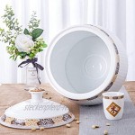Müslidosen Keramik Reiszylinder Küchenreis Fass Reis Aufbewahrungsbox Versiegelter Lagertank Keramik-Getreidebehälter Color : Weiß Size : 21x21x27cm