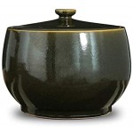 Müslidosen Keramikkornbehälter Teedosen Lagereimer Küchenlagerbehälter Mehlfass Color : Green Size : 27x27x27cm